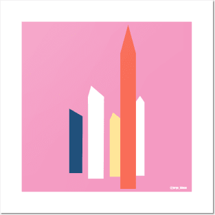 satellite towers art in mexican landscape wallpaper of modern architecture ecopop pink Posters and Art